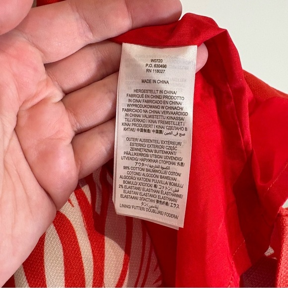 BODEN Yolande Shift Dress Cherry Red Jungle Bouquet Size 8L Long - Picture 10 of 11